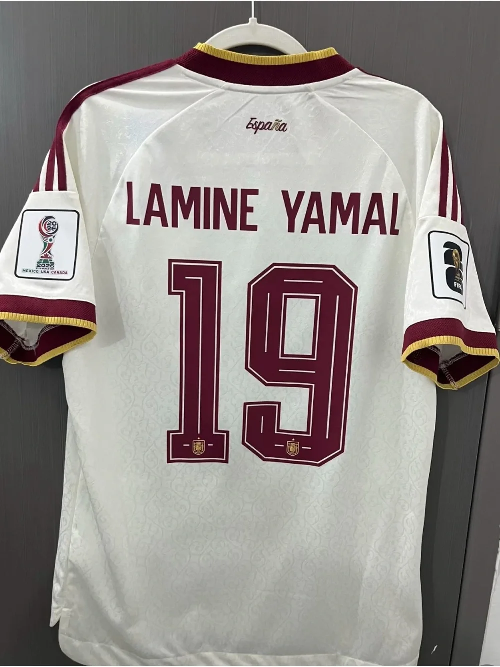adidas Spain White & Maroon National Team Jersey
